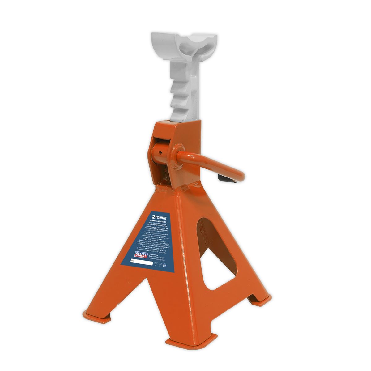 Sealey Axle Stands (Pair) 2 Tonne Capacity per Stand Ratchet Type - Orange VS2002OR