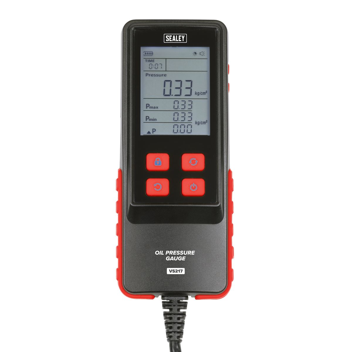 Sealey Digital Oil Pressure Test Kit 18pc 0-435psi 0-30 bar PSI kg/cm² VS217