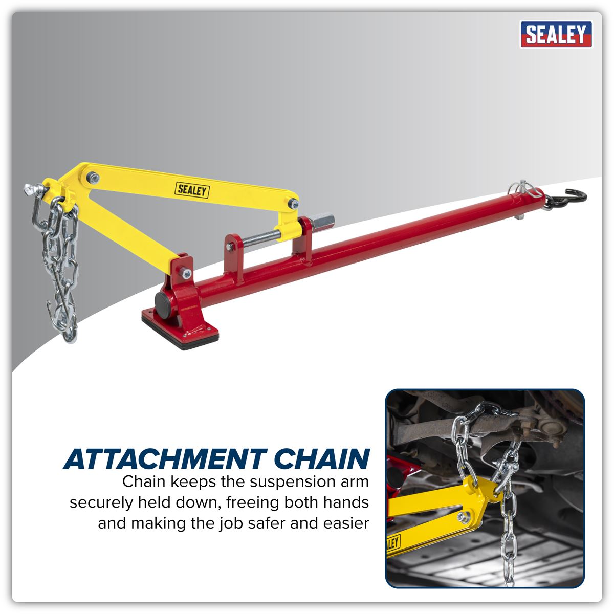 Sealey Hands Free Suspension Arm Lever With Chain Adjustable 65 to 265mm VS3819