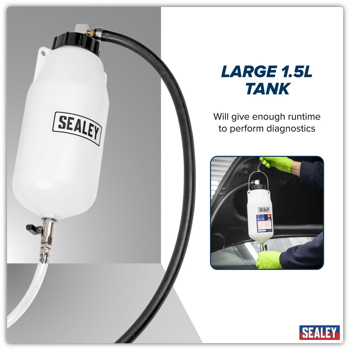 Sealey Auxiliary Fuel Tank 1.5L Eliminates Dirty Fuel Motorcycle & Car VS666