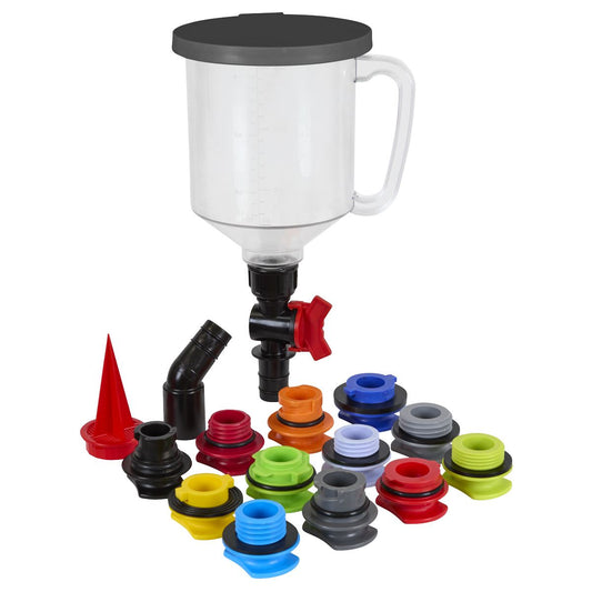 Sealey Master Engine Oil Funnel Filling Kit 15pc Colour Coordinated VS7107