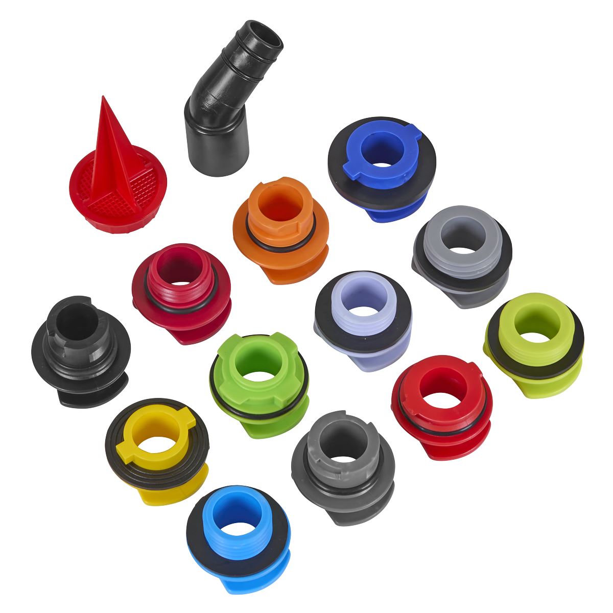 Sealey Master Engine Oil Funnel Filling Kit 15pc Colour Coordinated VS7107