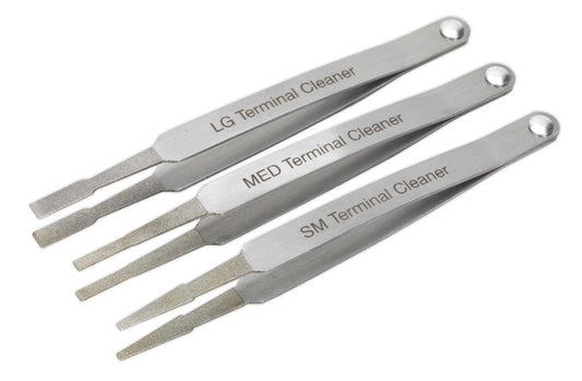 Sealey Terminal Cleaner Set 3pc - Diamond Grip VS9202
