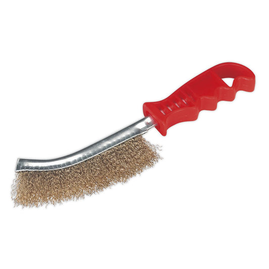 Sealey Wire Brush Brassed Steel Plastic Handle WB05/R