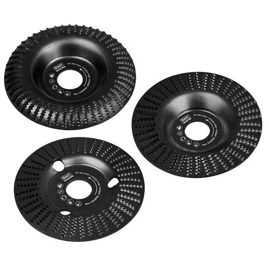 Sealey 115mm Wood Carving Paint Removal Disc 22mm Bore - Pack of 3 WCD1153