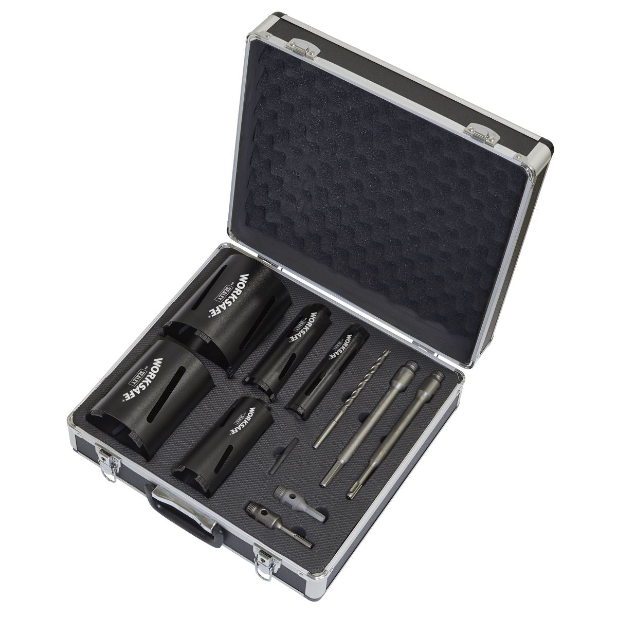 Sealey Diamond 5 Core Kit (�38, 52 ,65, 117, 127mm Cores with Adaptors) WDCKIT5