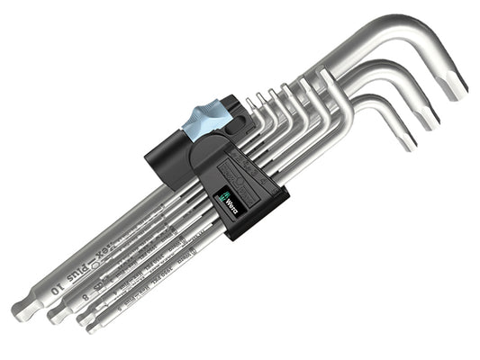Wera 3950/9 Hex-Plus Stainless 1 L-Key Set, 9 Piece WER022720