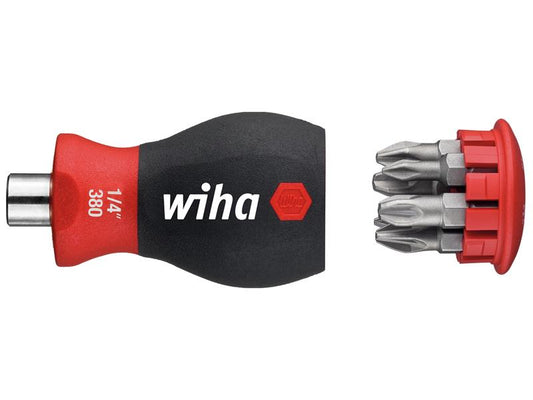 Wiha Magnetic SoftFinish® Stubby Screwdriver with Bit Magazine (PH, PZ) WHA33741