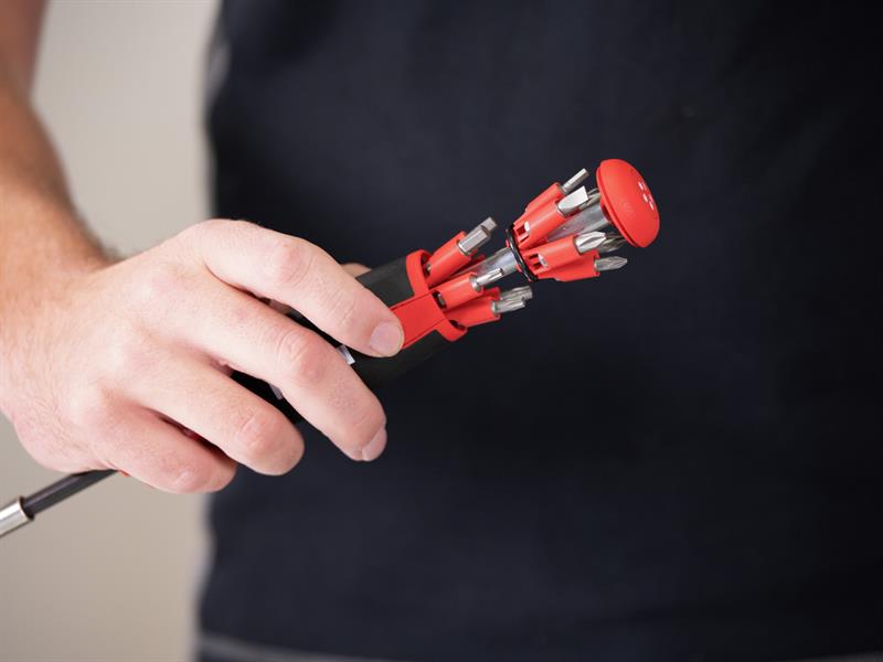 Wiha LiftUp 25 Magnetic Screwdriver with Bit Magazine (SL, PH, PZ, TX) WHA38605