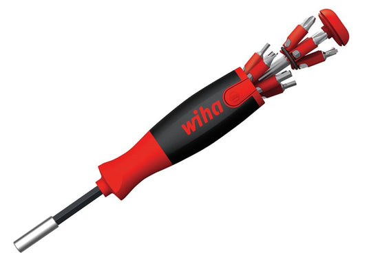 Wiha LiftUp 25 Magnetic Screwdriver with Bit Magazine (SL, PH, PZ, TX, Hex) WHA38606