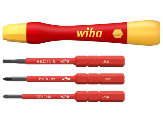 Wiha PicoFinish® slimVario® electric Fine Screwdriver Set, 4 Piece WHA43167