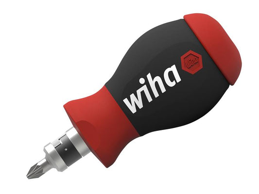 Wiha Magnetic SoftFinish Stubby Screwdriver with Bit Magazine WHA43613