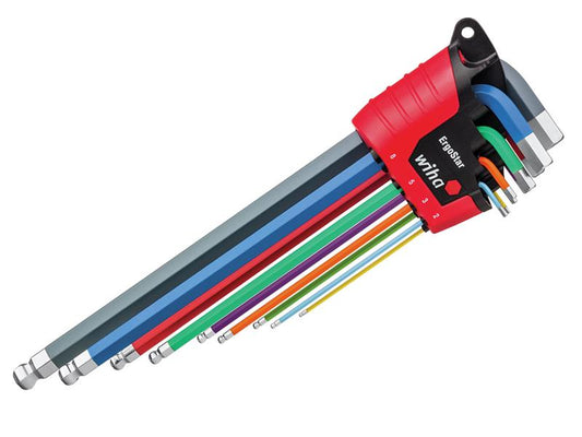 Wiha ErgoStar Colour Hex Ball End L-key Set, 9 Piece WHA43849