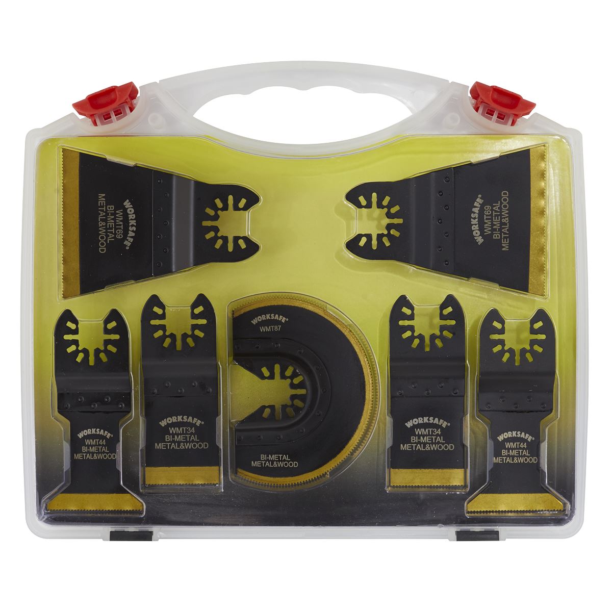Sealey Multi Tool Blade Set Metal & Wood 7pc In A Plastic Storage Case WMTSET