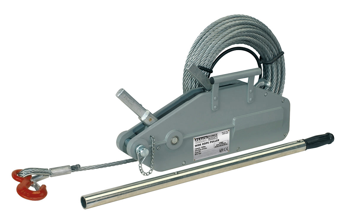 Sealey Wire Rope Puller 1600kg Max Line Force WRP1600