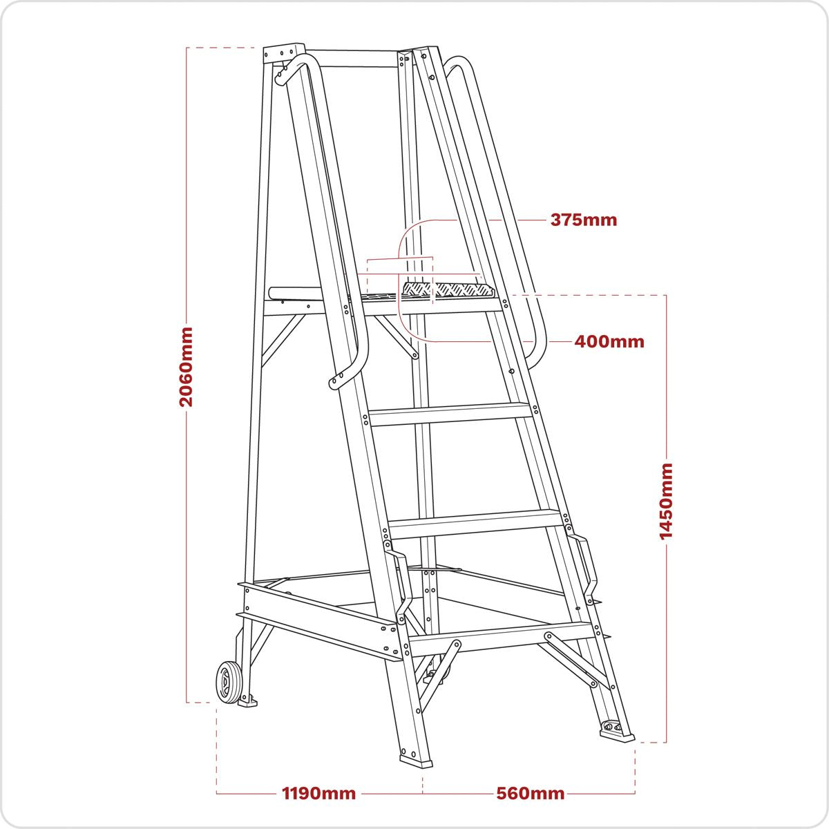 Sealey Warehouse Steps 6-Tread WS6