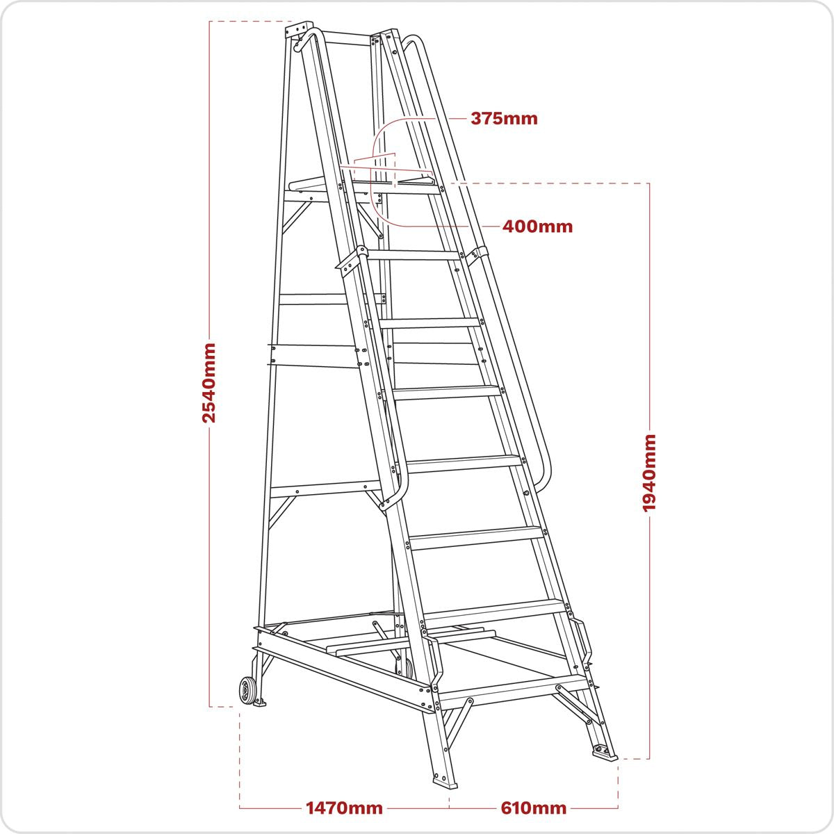 Sealey Warehouse Steps 8-Tread WS8