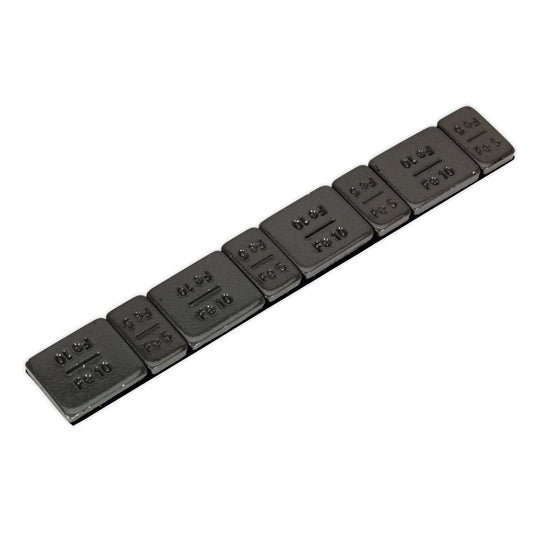 Sealey Wheel Weight 5 &10g Adhesive Zinc Plated Steel Black Strip 50pk WWSA510B