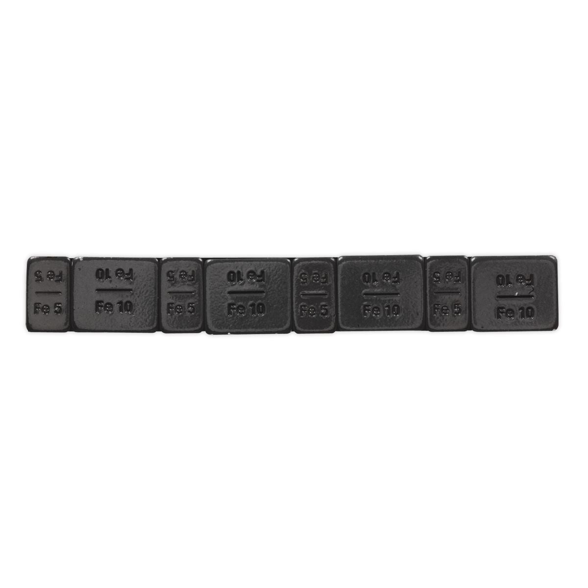 Sealey Wheel Weight 5 &10g Adhesive Zinc Plated Steel Black Strip 50pk WWSA510B