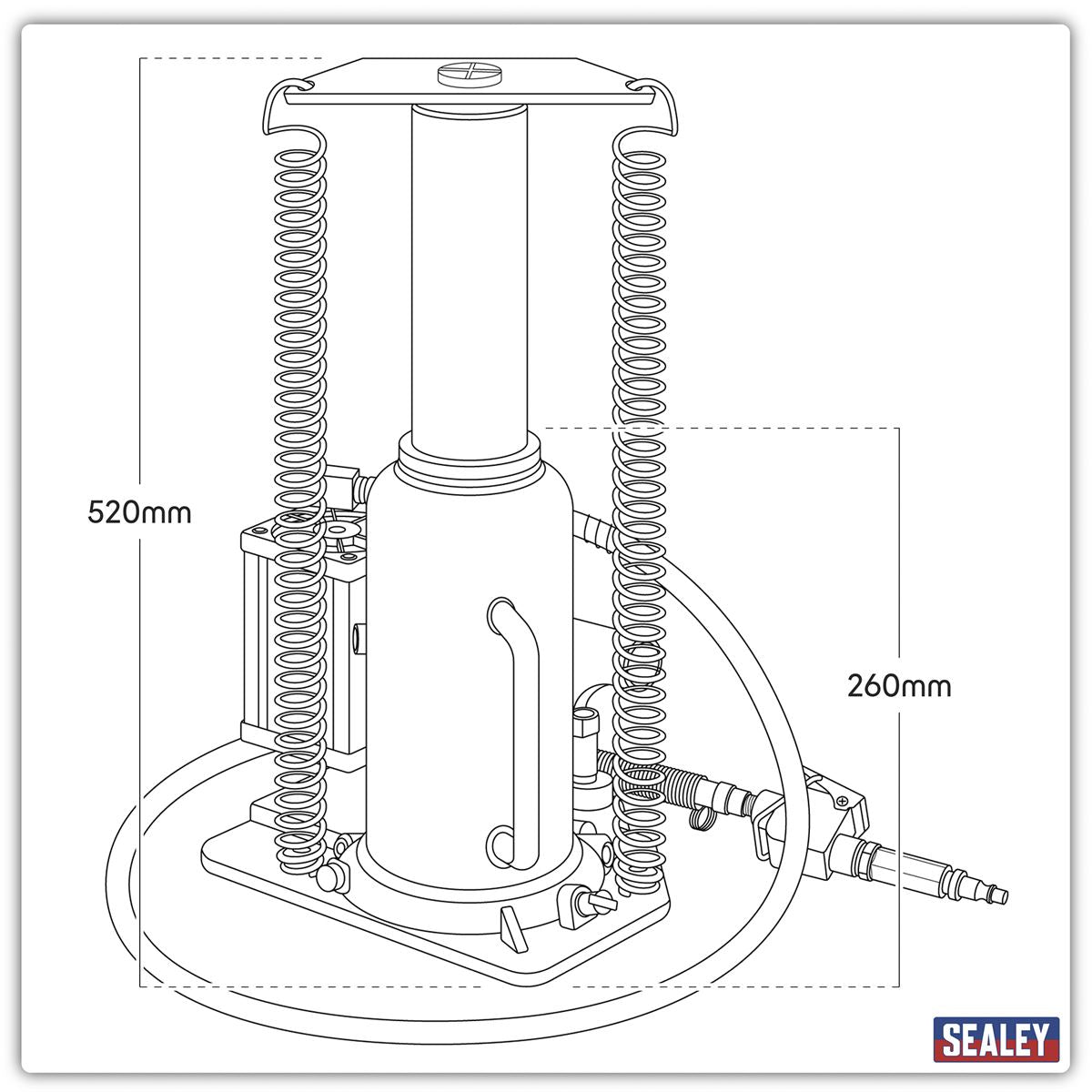 Sealey Air Operated Bottle Jack 18 Tonne YAJ18S