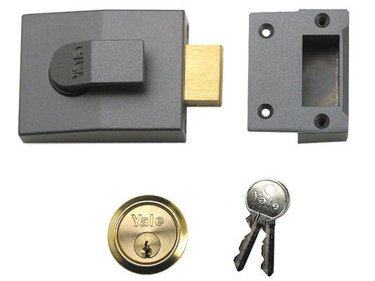 Yale Locks 82 Deadbolt Nightlatch 60mm Backset DMG Finish Box YAL82DMGPB