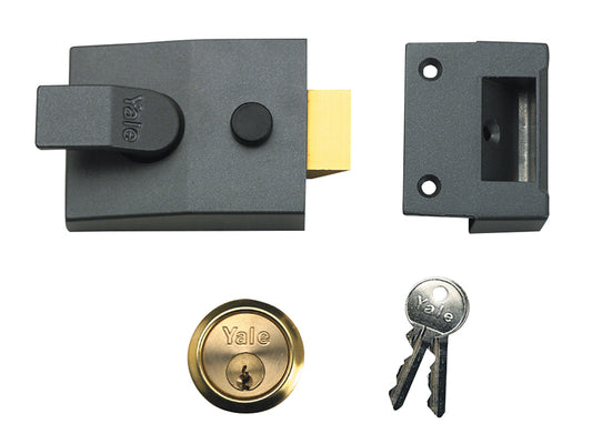 Yale Locks 88 Standard Nightlatch 60mm Backset DMG Finish Satin Chrome Cylinder Box YAL88DMGSC