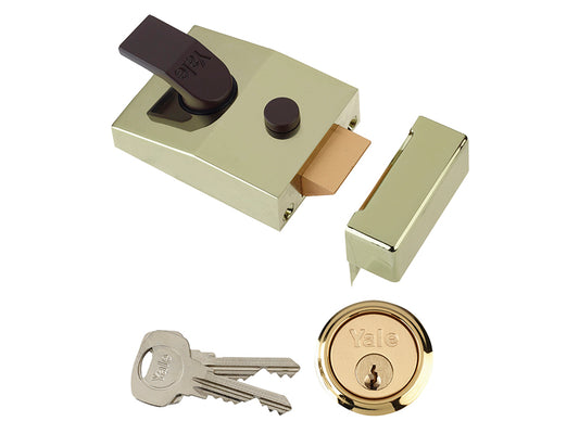 Yale Locks 89 Deadlock Nightlatch 60mm Backset Brasslux Finish Box YAL89BLX