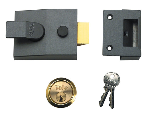 Yale Locks 89 Deadlock Nightlatch 60mm Backset DMG Finish Satin Chrome Cylinder Box YAL89DMGSC