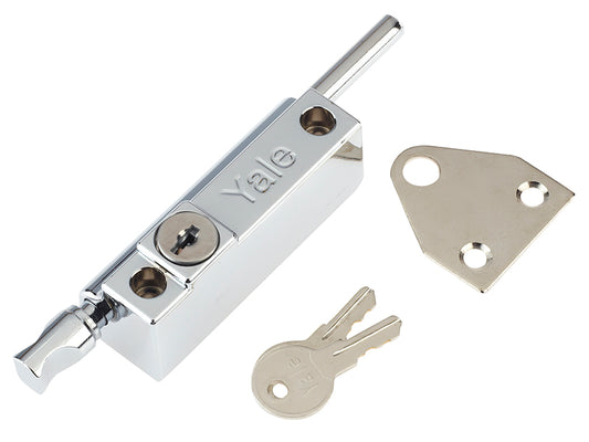 Yale Locks P124 Door Push Bolt Polished Chrome Finish Visi YALP124CH