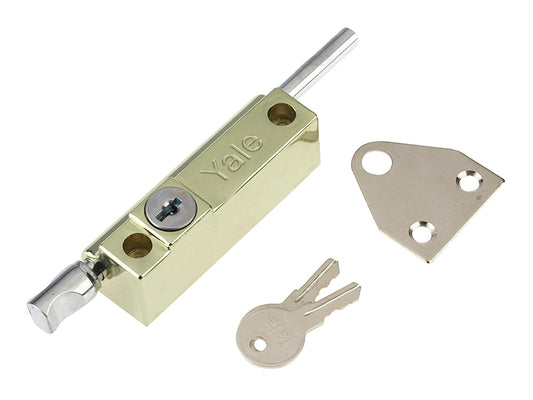 Yale Locks P124 Door Push Bolt Brass Finish Visi YALP124PB