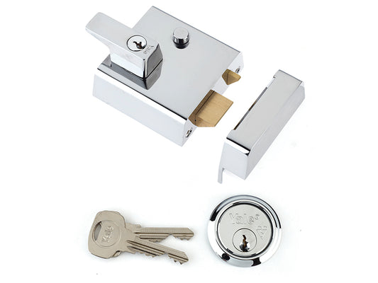 Yale Locks P1 Double Security Nightlatch 60mm Backset Chrome Finish Visi YALP1CHNL