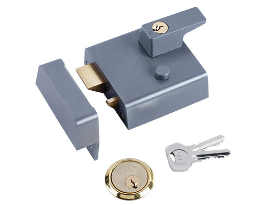 Yale Locks P1 Double Security Nightlatch 60mm Backset DMG Dark Grey Finish Visi YALP1DMGPB