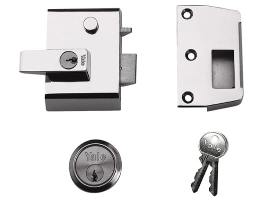 Yale Locks P2 Double Locking Nightlatch 40mm Backset DMG/PB Finish Visi YALP2DMGPB