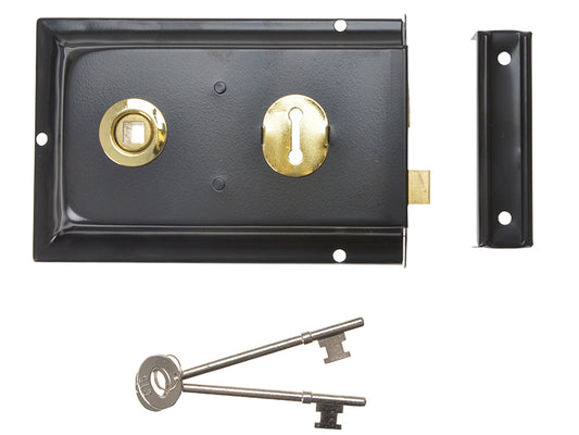 Yale Locks P334 Rim Lock Black Finish 156 x 104mm Visi YALP334BK