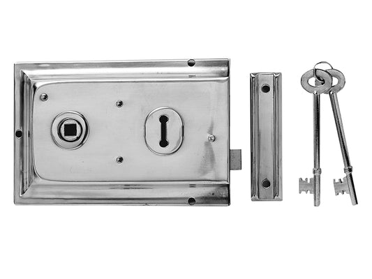 Yale Locks P334 Rim Lock Chrome Finish 156 x 104mm Visi YALP334CH