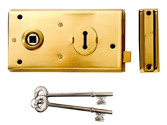 Yale Locks P401 Rim Lock Polished Brass Finish 138 x 76mm Visi YALP401PB