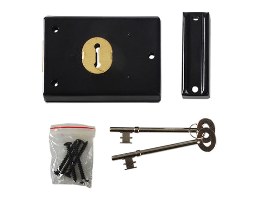 Yale Locks P402 Rim Lock Black Finish 102 x 76mm Visi YALP402BK