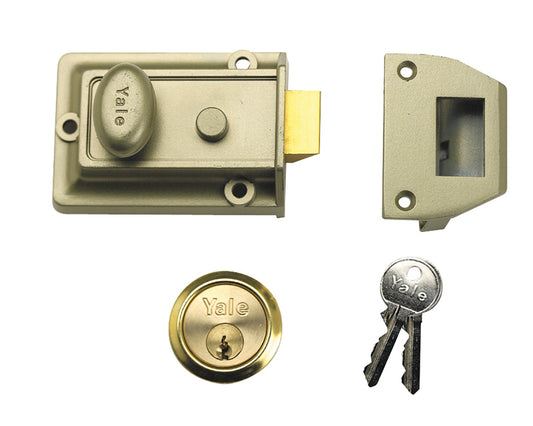 Yale Locks P77 Traditional Nightlatch 60mm Backset Nickel Brass Finish Visi YALP77ENBPB