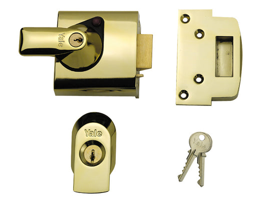 Yale Locks BS1 Nightlatch British Standard Lock 60mm Backset Brasslux Finish Visi YALPBS1BLX
