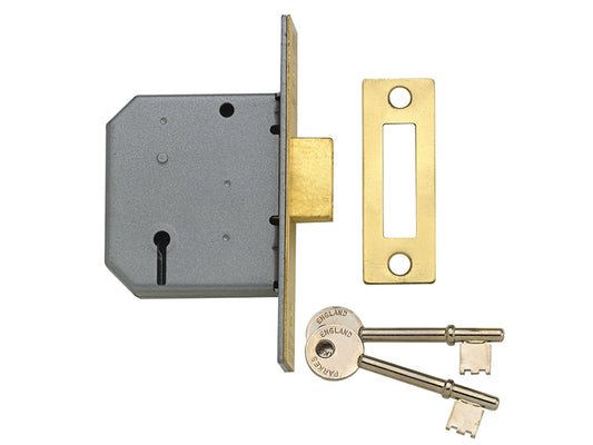 Yale Locks PM322 3 Lever Mortice Deadlock Polished Chrome 65mm 2.5in YALPM322CH25