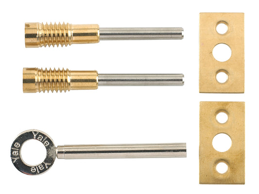 Yale Locks 8013 Dual Screw Window Lock Brass Finish Pack of 2 YALV80132PL