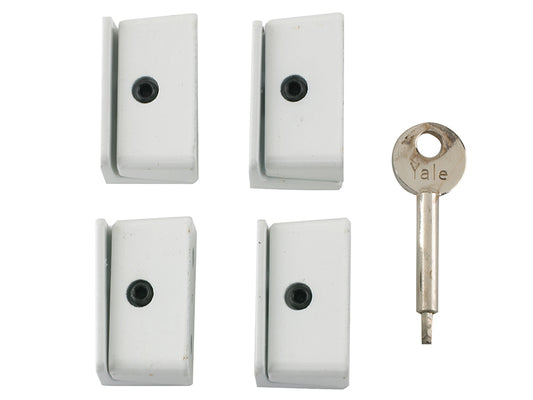 Yale Locks 8K109 Window Stop White Pack of 4 Visi YALV8K1094WE