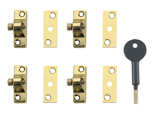 Yale Locks 8K118 Economy Window Lock Electro Brass Finish Pack of 4 Visi YALV8K1184EB