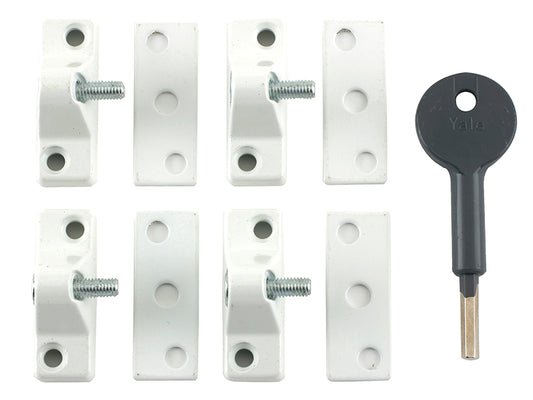 Yale Locks 8K118 Economy Window Lock White Finish Pack of 4 Visi YALV8K1184WE