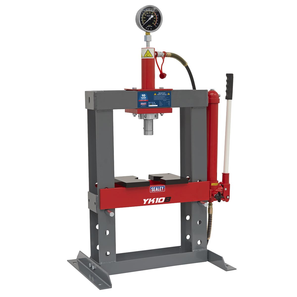Sealey Hydraulic 10 Tonne Bench Press With Pressing Plates & Gauge YK10B