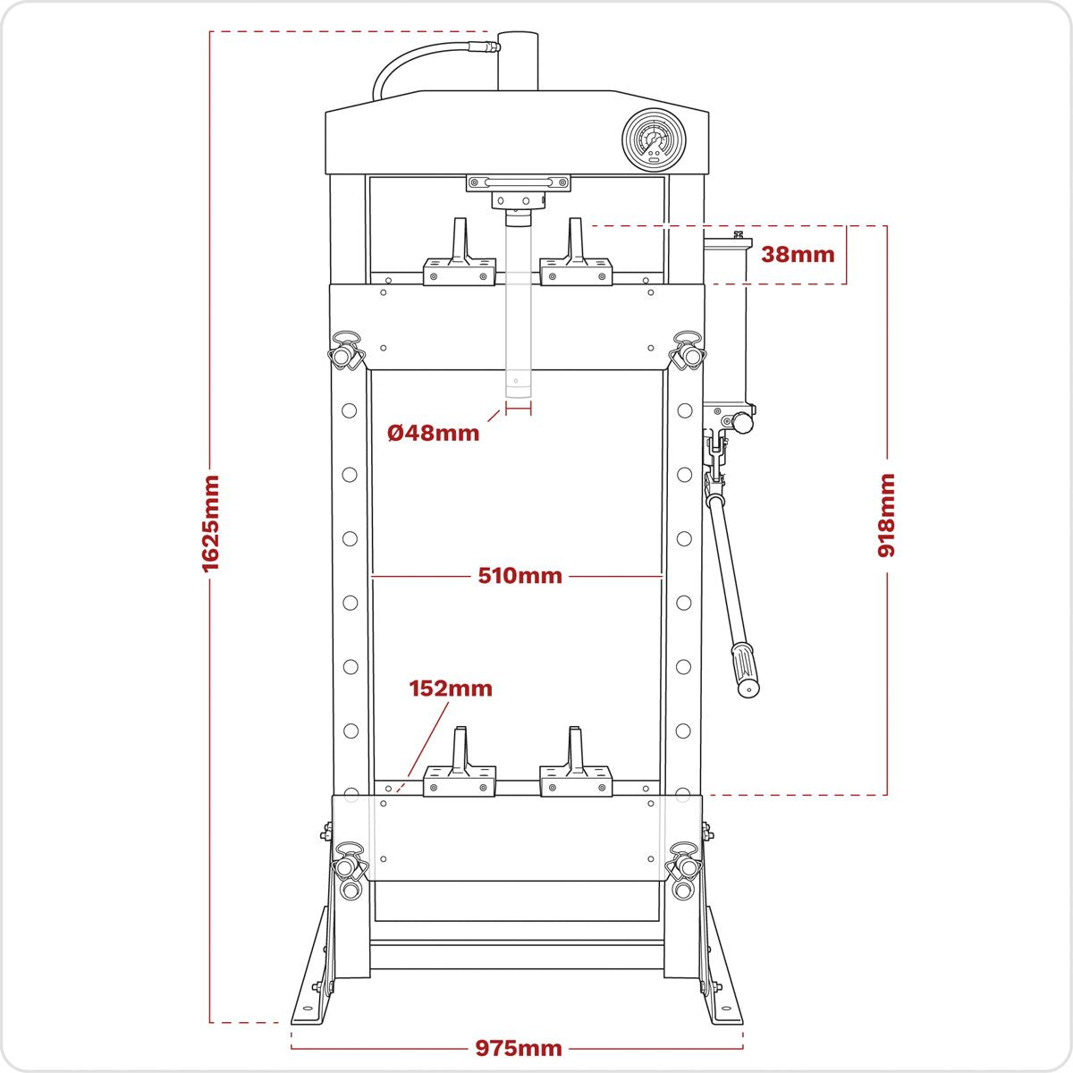 Sealey Hydraulic Press 20 Tonne Floor Type YK209F