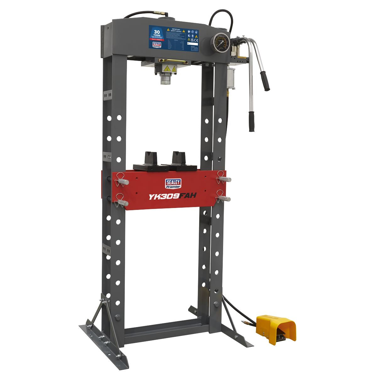 Sealey Air/Hydraulic Press 30 Tonne Floor Type with Foot Pedal YK309FAH