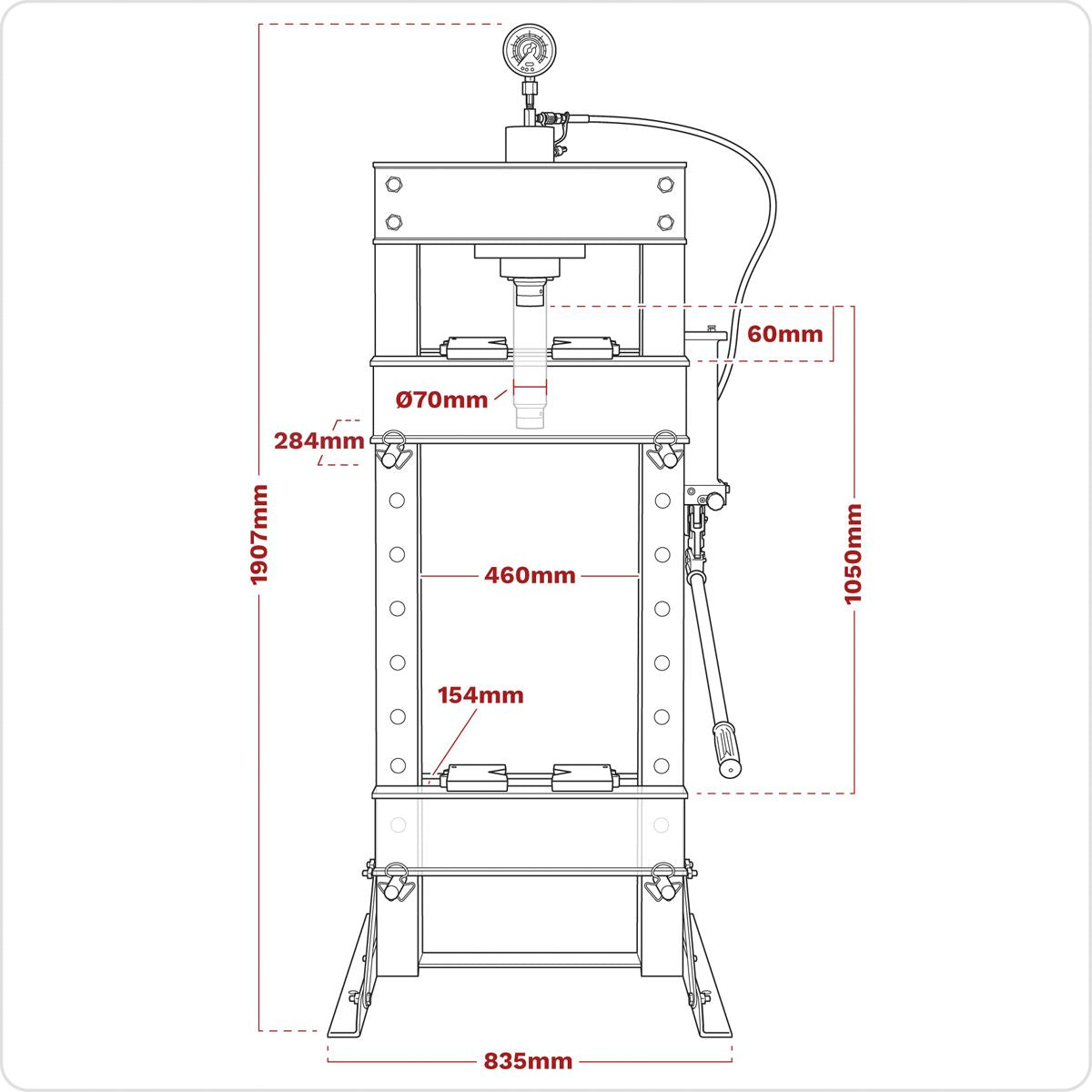 Sealey Hydraulic Press 30 Tonne Floor Type YK30XF