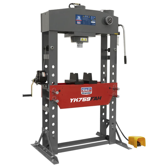 Sealey Air/Hydraulic Press 75 Tonne Floor Type with Foot Pedal YK759FAH