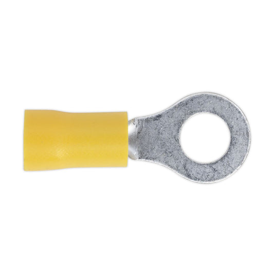 Sealey Easy-Entry Ring Terminal �6.4mm (1/4") Yellow Pack of 100 YT19